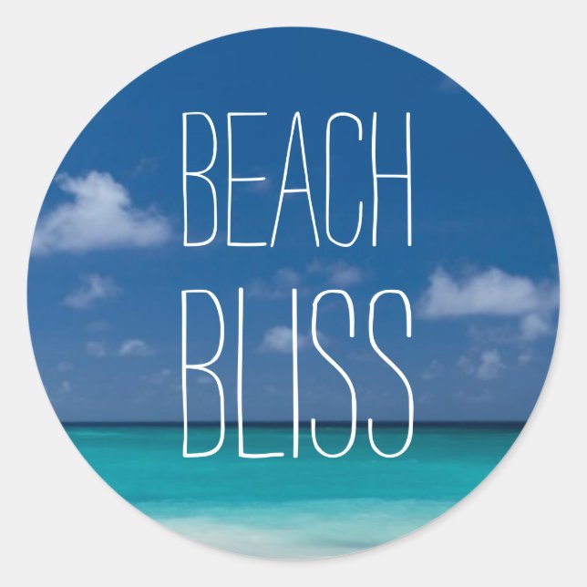 Schöner Strand Bliss Runder Aufkleber (Vorderseite)
