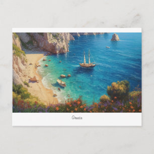 Schöner Strand in Griechenland Postkarte