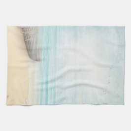 Schöner Strand mit Rowboat & Fishing Net Geschirrtuch