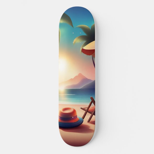 schöner Strand Skateboard (Vorderseite)