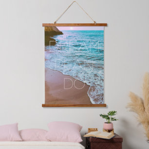 Schöner Strand Sonnenuntergang Wandteppich Mit Holzrahmen