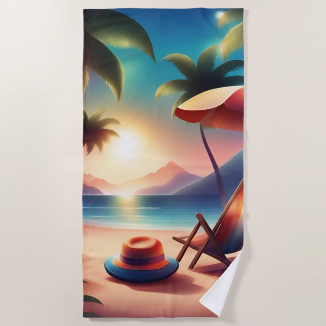 schöner Strand Strandtuch (Vorderseite)