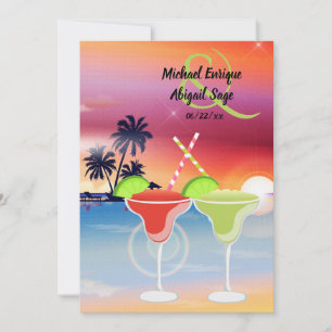 Schöner Strand Sunset Margarita Liebe Hochzeit Einladung