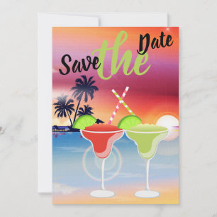 Schöner Strand Sunset Margarita Liebe Hochzeit Save The Date