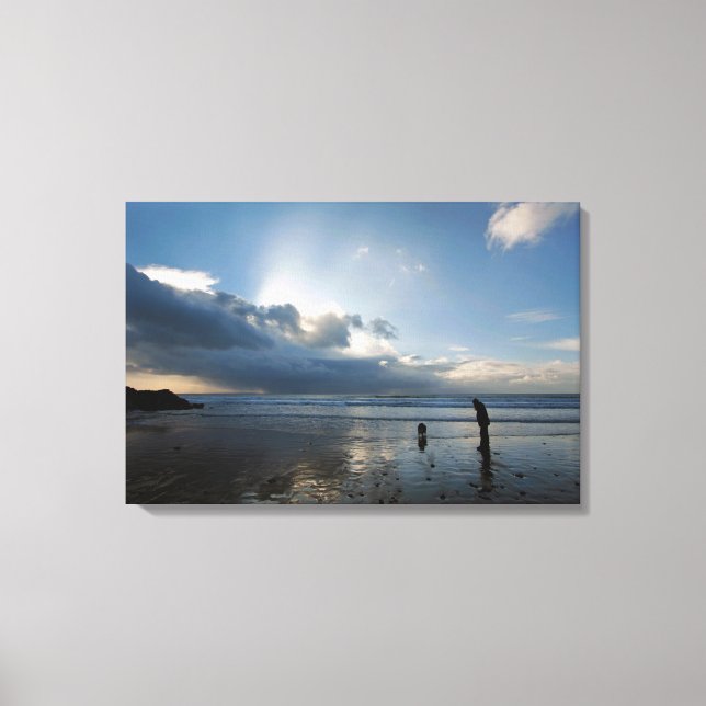 Schöner Strand und Himmel Leinwanddruck (Vorderseite)