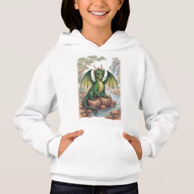 Schöner süßer Drache Hoodie (Vorderseite)