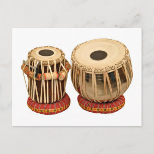Schöner Tabla-Satz indisches Perkussionsinstrument Postkarte