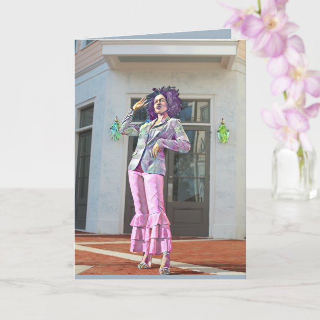 Schöner Tag - afrikanisch-afrikanischer Blankgrüß Karte (Orchidee)