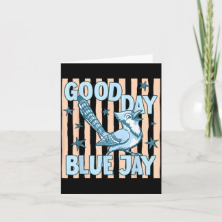 Schöner Tag Blauhäher Süß Retro-Vogel-Grafik Zurüc Karte