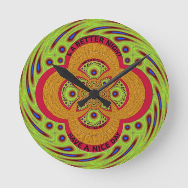 Schöner Tag Runde Wanduhr (Vorderseite)