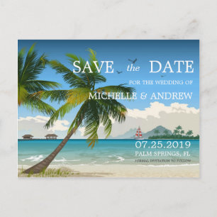 Schöner Tag/Tropeninselstrand Save the Date Ankündigungspostkarte