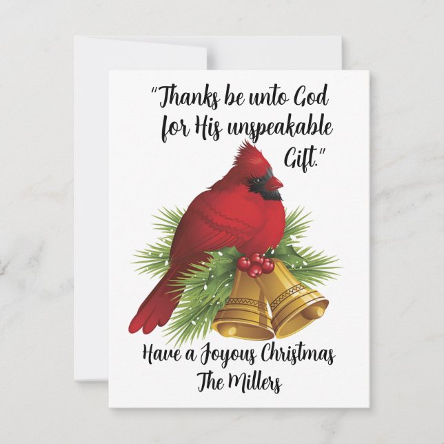 Schöner Ted Kardinal Flat Christmas Card Feiertagskarte (Vorderseite)