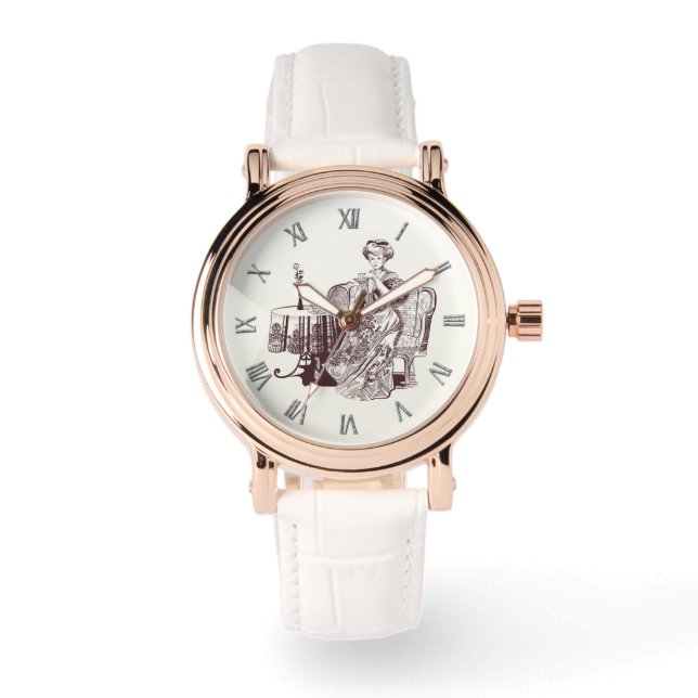 Schöner Tee aus Damengetränken Armbanduhr (Vorderseite)