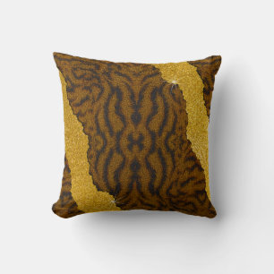 Schöner Tiger-Leder-Tierdruck mit Glitter Kissen