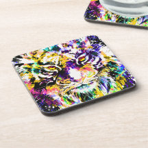 Schöner Tiger-Untersetzer | Farbige Tiger-Unterset