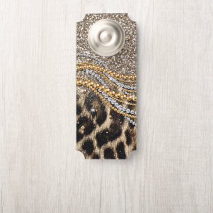 Schöner trendiger Leoparden-Faux-Tierdruck Türanhänger