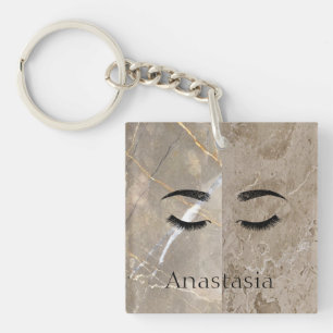 Schöner trendy Marmor, Augen Schlüsselanhänger