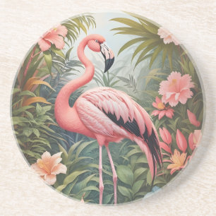 Schöner tropischer Flamingo Bird Getränkeuntersetzer