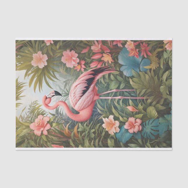 Schöner tropischer Flamingo Bird Seidenpapier (Vorderseite)