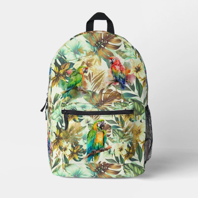 Schöner tropischer Vogel Buntes Laub Rucksack (Vorderseite)