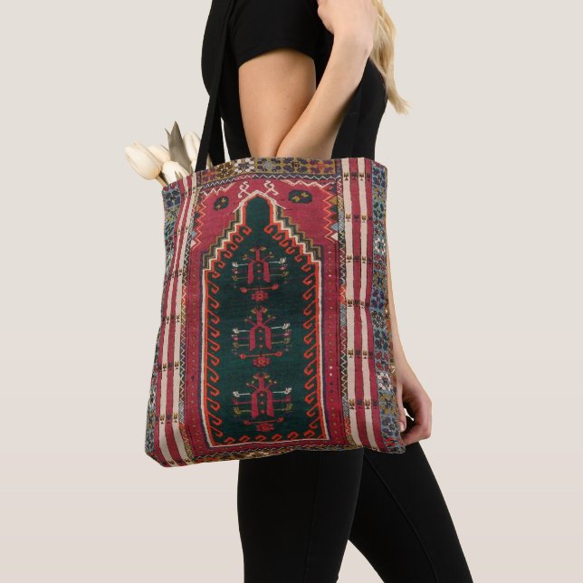 Schöner türkischer Antiquitätenteppich Tasche (Von Nahem)