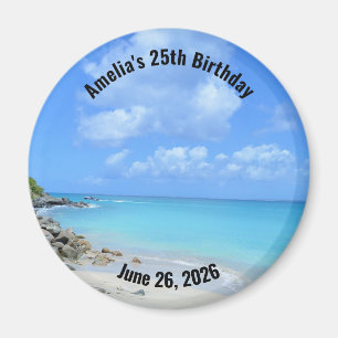 Schöner Türkiser Tropischer Strand Geburtstag Magnet