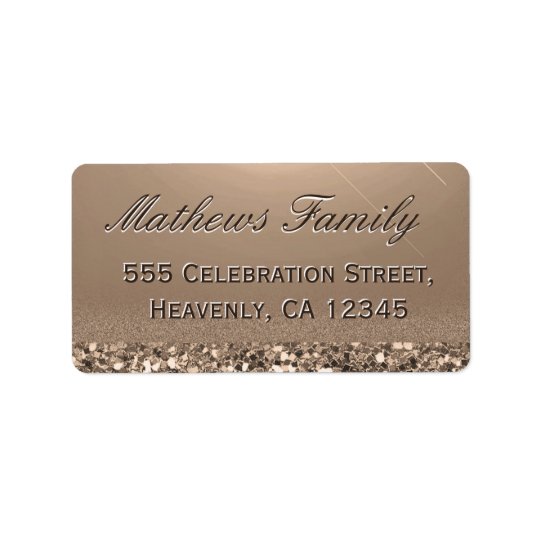 Schöner und eleganter GoldGlitter Adressaufkleber