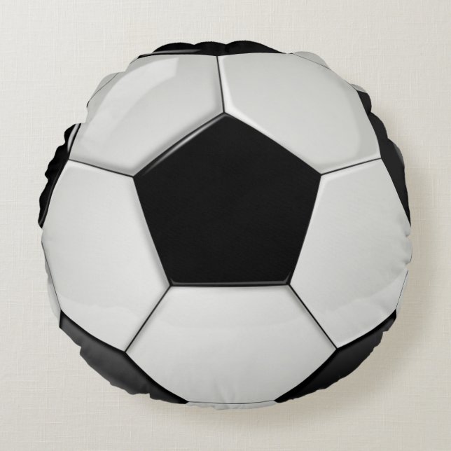 Schöner und realistisch aussehender Fußballball Rundes Kissen (Vorderseite)