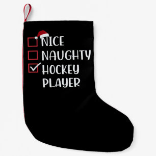 Schöner Ungezogener Hockeyspieler Sportliebhaber W Kleiner Weihnachtsstrumpf