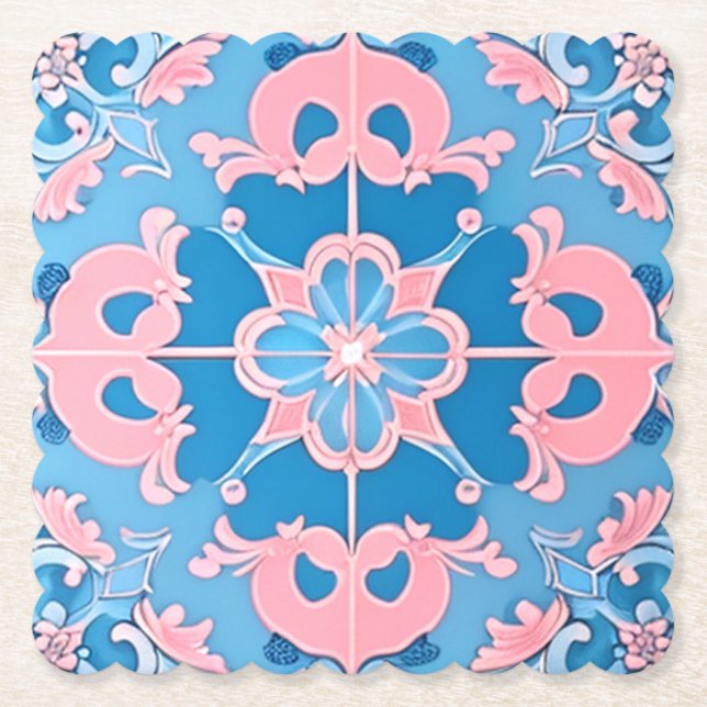 Schöner Untersetzer in Rosa und Blau (Vorderseite)