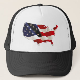 Schöner USA Flag Map Hat Truckerkappe