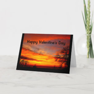 Schöner Valentinstag von Sonnenaufgang bis Sonnenu Feiertagskarte