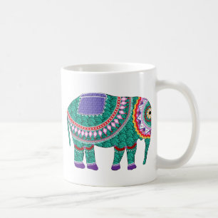 Schöner Verzierter Elefant Kaffeetasse