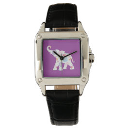 Schöner Verzierter Elefant Stilschwarz Armbanduhr
