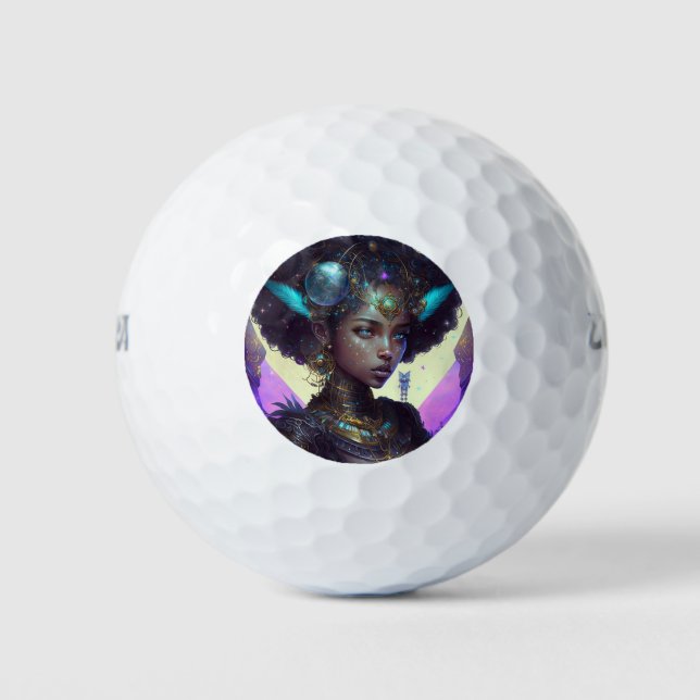 Schöner, verzierter Weltraumkrieger Golfball (Vorderseite)