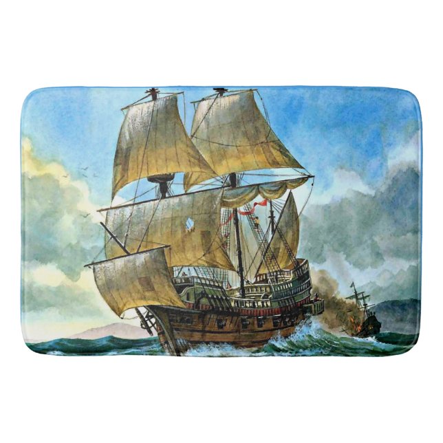 schöner vierstündiger Schiffsdruck Badematte (Vorderseite)