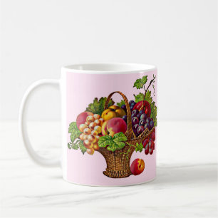 schöner Viktorianischer Obstkorbdruck Kaffeetasse