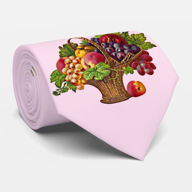 schöner Viktorianischer Obstkorbdruck Krawatte (Gerollt)