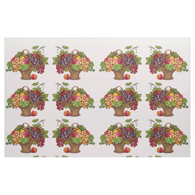 schöner Viktorianischer Obstkorbdruck Stoff (Fat Quarter (45,7 x 55,9 cm))