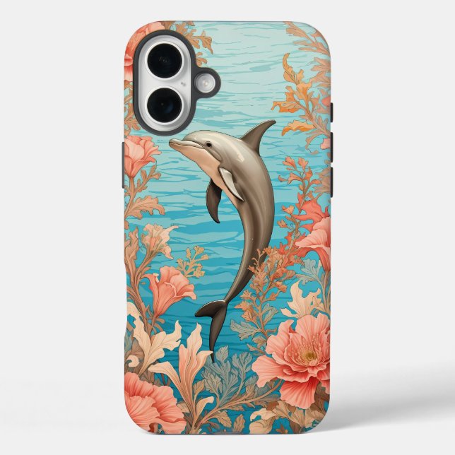 Schöner Vintage-Delfin  iPhone 16 Plus Hülle (Rückseite)