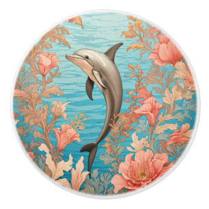 Schöner Vintage-Delfin Keramikknauf