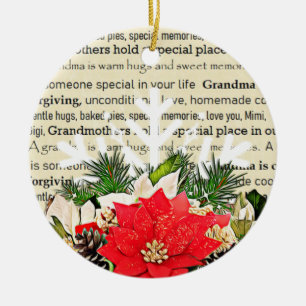 Schöner Vintage-Stil Oma Weihnachten Keramik Ornament
