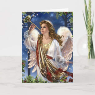 Schöner vintage Weihnachtsengel Feiertagskarte