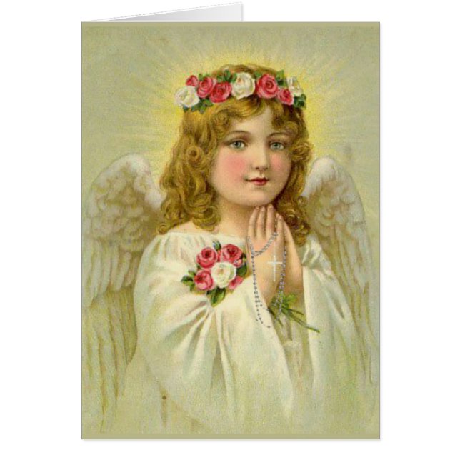 Schöner Vintager Engel Praing Rosary (Vorne)