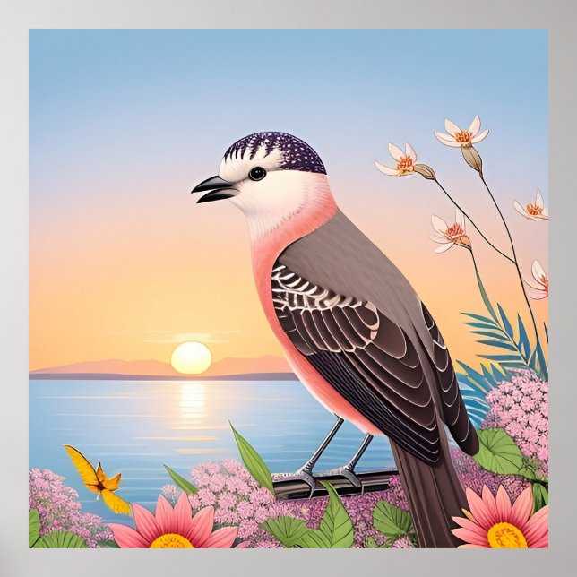 Schöner Vogel in der Natur der Küste Poster (Vorne)