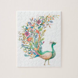 Schöner Wasserfarben grüner Pfau
