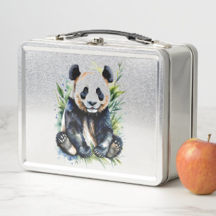 Schöner Wasserfarben-Panda-Bär Metall Brotdose