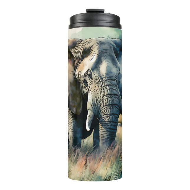 Schöner Wasserfarbenelephant Thermosbecher (Vorderseite)