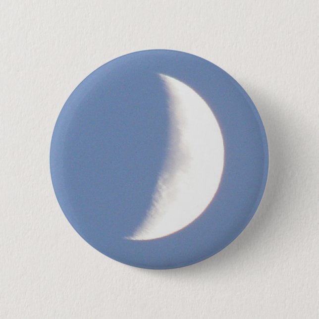 Schöner Waxcrescent Moon in Daylight Button (Vorderseite)