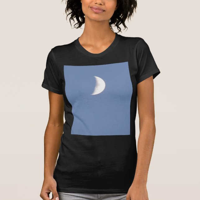 Schöner Waxing Crescent Moon in Daylight Ladys T-Shirt (Vorderseite)